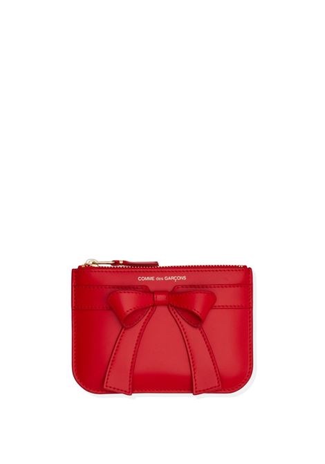 pouch zip big bow unisex rosa COMME DES GARÇONS WALLET | SA8100BB2
